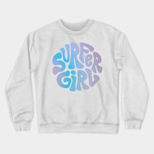 Surfer Girl Retro Logo - Purple and Blue Crewneck Sweatshirt